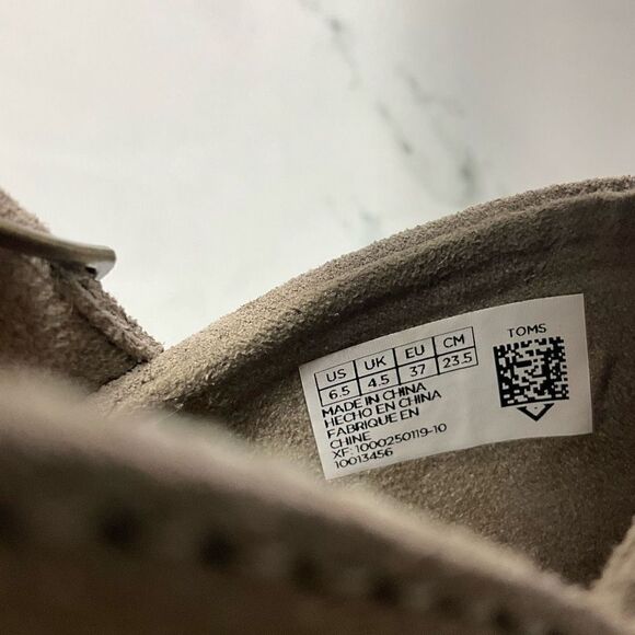 TOMS Monica Desert Taupe Wedge Heel Sandals - Picture 7 of 9